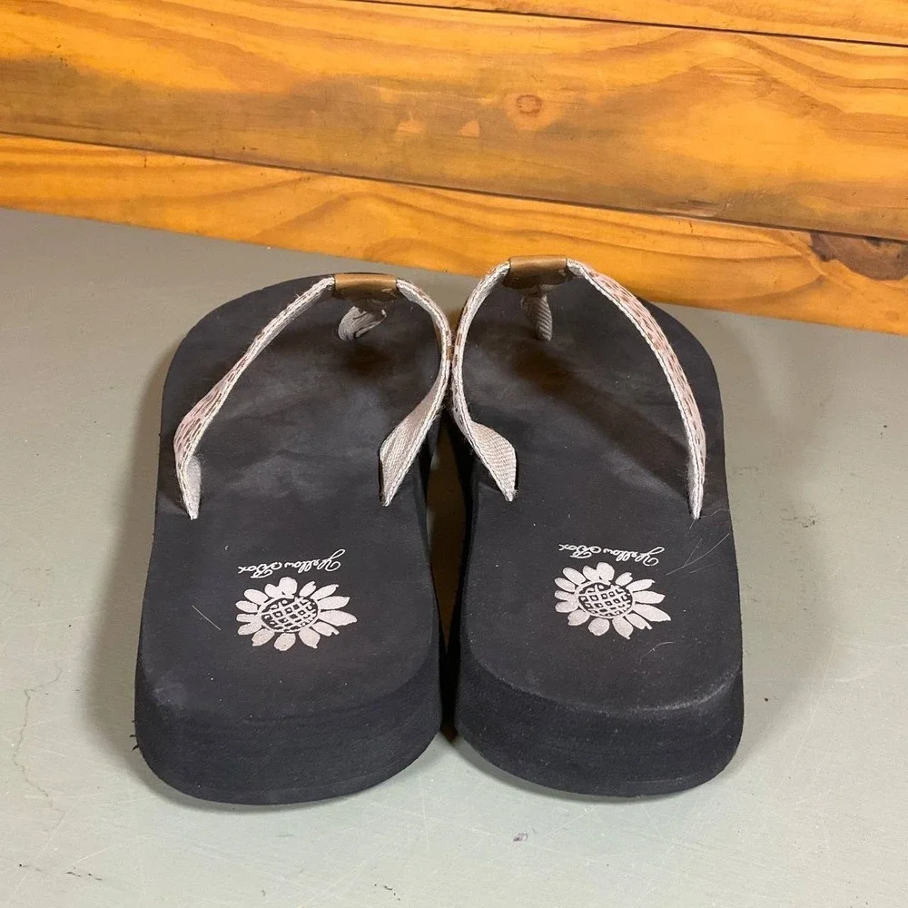 Yellow Box Womens Flip Flops Sandals Size 8 Brown Leopard Print Casual Slip On - Picture 8 of 10